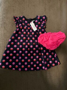 Gymboree Navy Dress with Hot Pink Accents